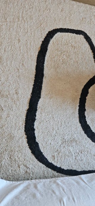 Tappeto Beige e Nero Design 100% Cotone