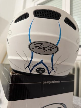 Casco Motocross Blanco y Azul GPA