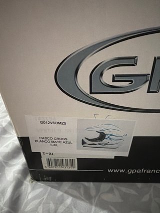 Casco Motocross Blanco y Azul GPA
