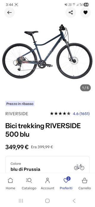 Bicicletta Trekking Riverside 500