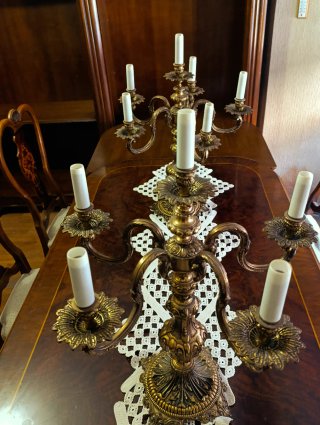 Candelabros Bronce Dorado Vintage (2x, precio ud)