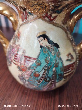 SATSUMA ANTIGUO JARRON CHINO PORCELANA