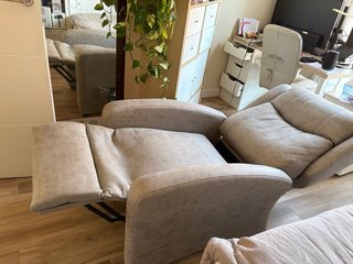Sillón NUEVO abatible eléctrico beige grisáceo