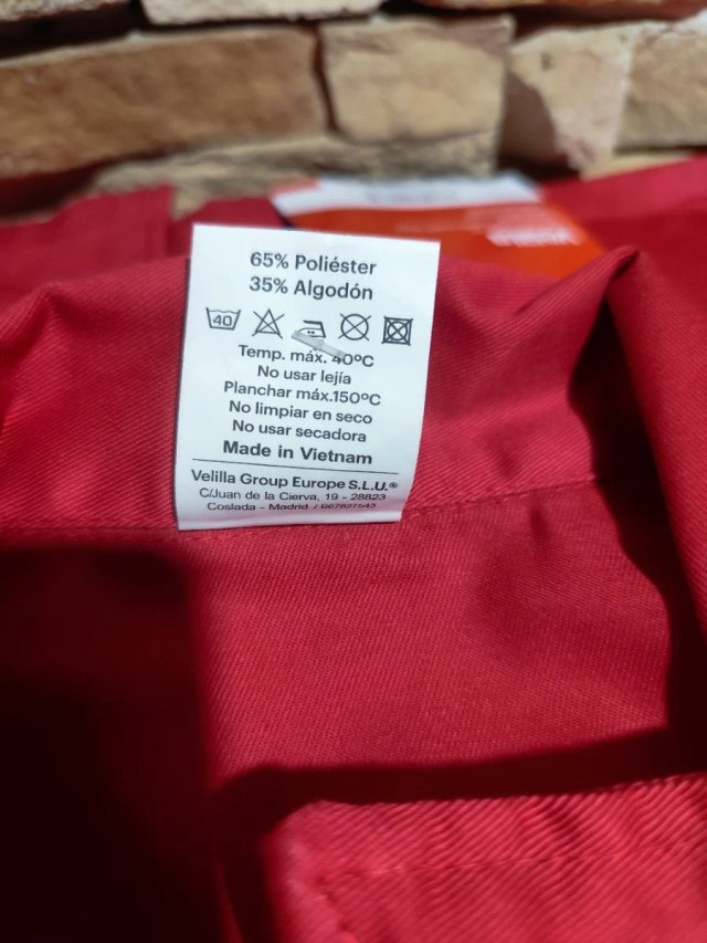 Mono de Trabajo Italiano VELILLA Rojo. Talla 48.