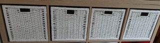 4 Cestas/Cubos Mimbre Kallax/Blanco