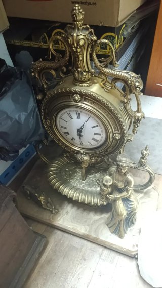 Reloj de sobremesa bronce y mármol