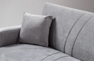 Sofá Cama Gris 3 Plazas con Arcón