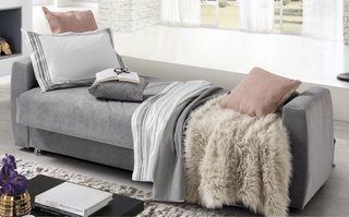 Sofá Cama Gris 3 Plazas con Arcón