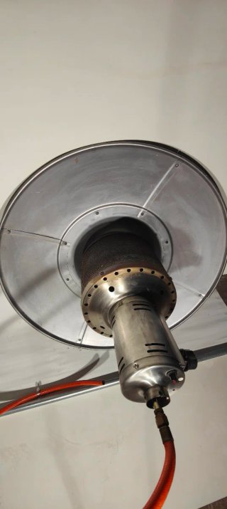 2 Estufas seta exterior gas metal plateada