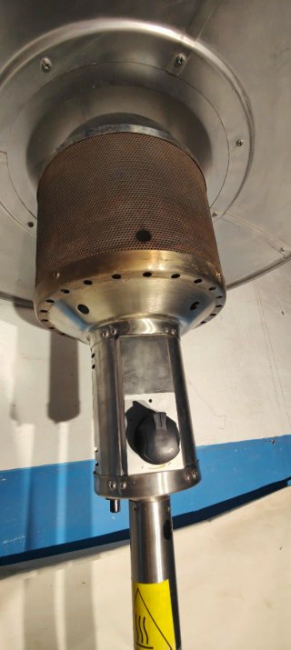 2 Estufas seta exterior gas metal plateada