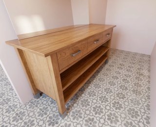 Aparador consola madera maciza y metal