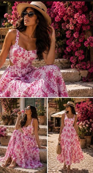 Vestido estampado cut out