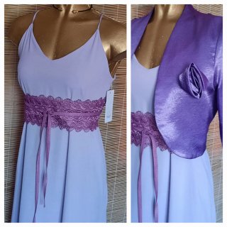 Conjunto vestido largo morado talla L
