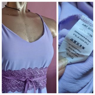 Conjunto vestido largo morado talla L