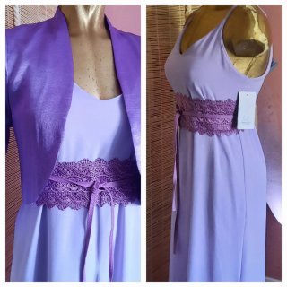 Conjunto vestido largo morado talla L