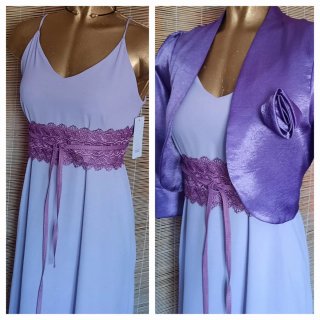 Conjunto vestido largo morado talla L