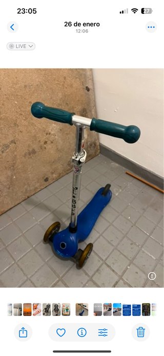 Patinete infantil 3 ruedas azul