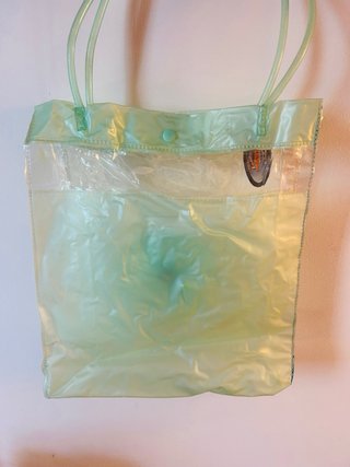 Borsa in plastica trasparente con fiore