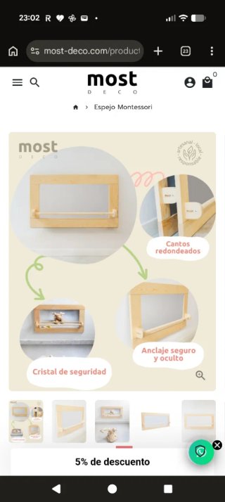 Espejo Montessori Bebé Madera