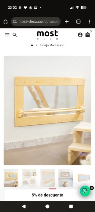 Espejo Montessori Bebé Madera