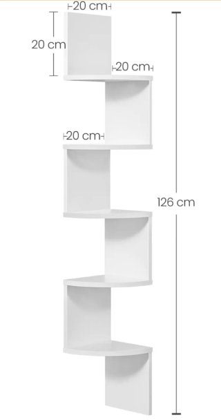 Estantería de esquina blanca