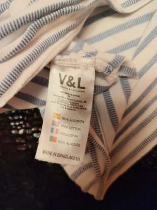 Camiseta Victorio y Lucchino Rayas Azul/Blanco