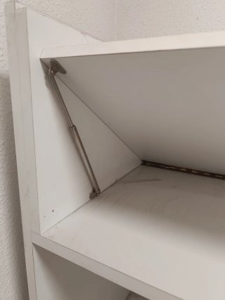 Mueble blanco 2 estantes con balda de cristal