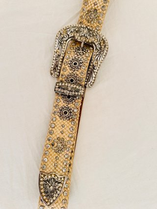 Cinturón GUESS Beige y Plata