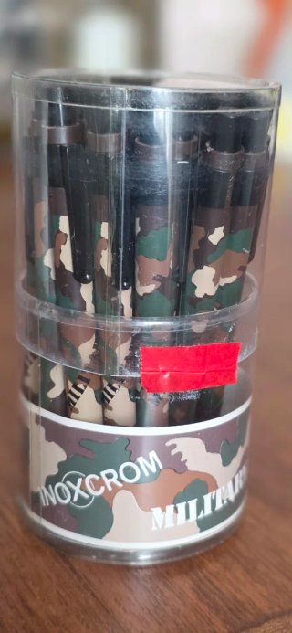 Lote 75 Bolígrafos Inoxcrom Military Años 80