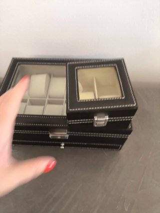 Scatola porta orologi con coperchio trasparente