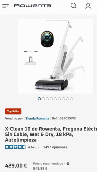 Aspiradora Fregona Rowenta X-Clean 10