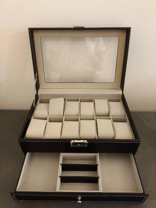 Custodia porta orologi con cassetto