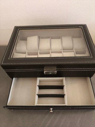 Custodia porta orologi con cassetto