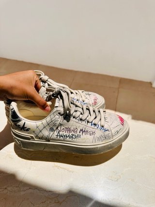 Balmain B-Court Sneakers Graffiti