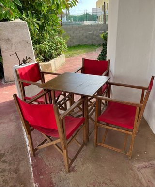 Conjunto Mesa y 4 Sillas Menorquinas Madera