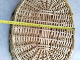 Cesta Mimbre Ovalada con Asas Verde y Marrón