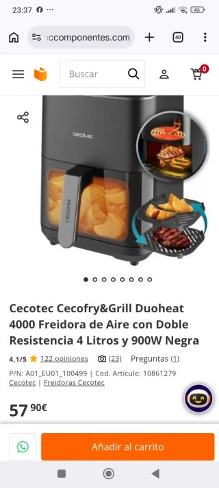 Cecofry & Grill 4L tactil pantalla " 1 solo uso "
