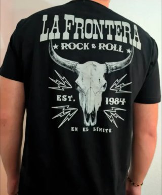 CAMISETA NEGRA - LA FRONTERA - TALLA XL y más...
