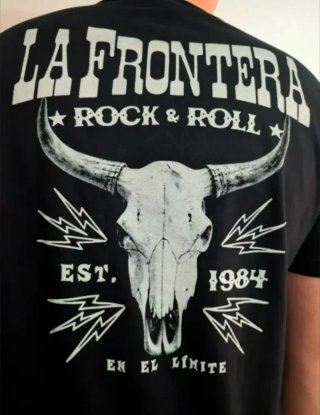 CAMISETA NEGRA - LA FRONTERA - TALLA XL y más...