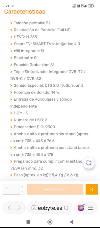 Televisor Grundig 32VLE6730BP Negro