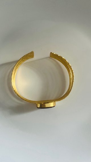 Bracciale rigido con pietra marrone