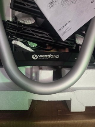 Portabicicletas Westfalia BC 60 per Attacchi - per 2 Biciclette; Adatto per Biciclette Elettriche; Pieghevole