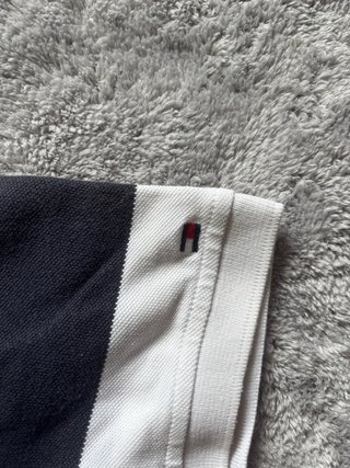 Polo Tommy Hilfiger rayas rugby blanco talla M