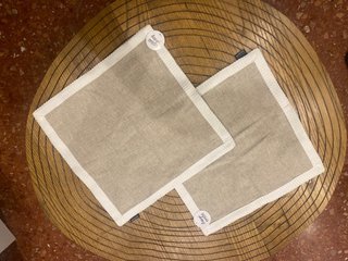 Fundas cojín beige y blanco (2 unidades)