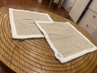 Fundas cojín beige y blanco (2 unidades)