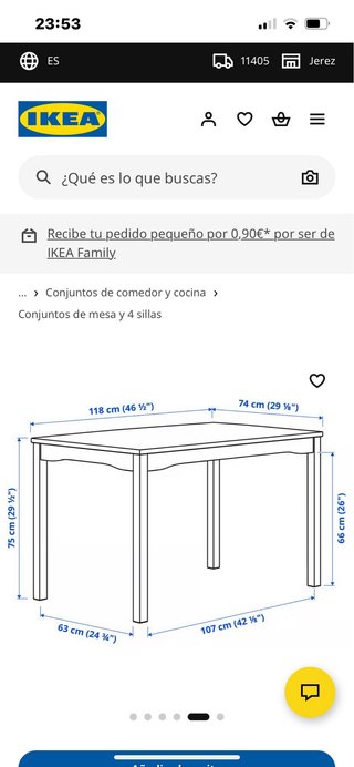 Mesa y 4 sillas de madera