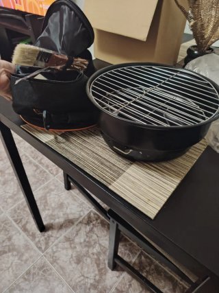 Barbacoa Portátil Negra y Naranja