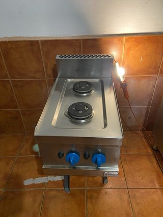 Cocina industrial 2 fuegos acero inoxidable