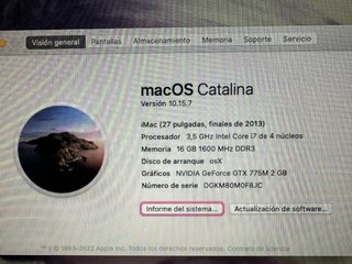Apple iMac 27 Plata