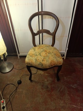 Silla antigua Luis Felipe madera noble